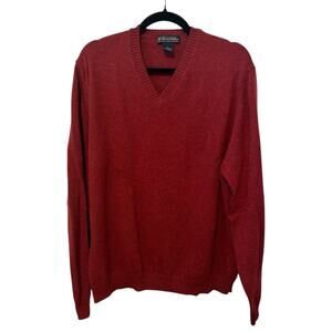 Brooks Brothers Burgundy Lambswool v neck sweater. Size XL